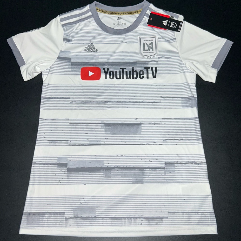 NWT Adidas Womens Medium LAFC Los Angeles FC MLS Soccer Jersey 2019 White Gray